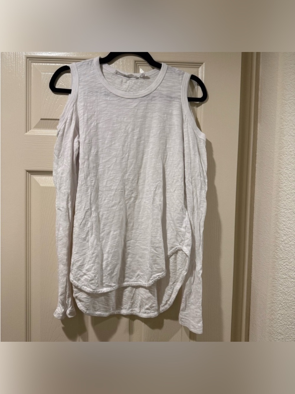 Wilt White Cut-Out Long Sleeve Tee